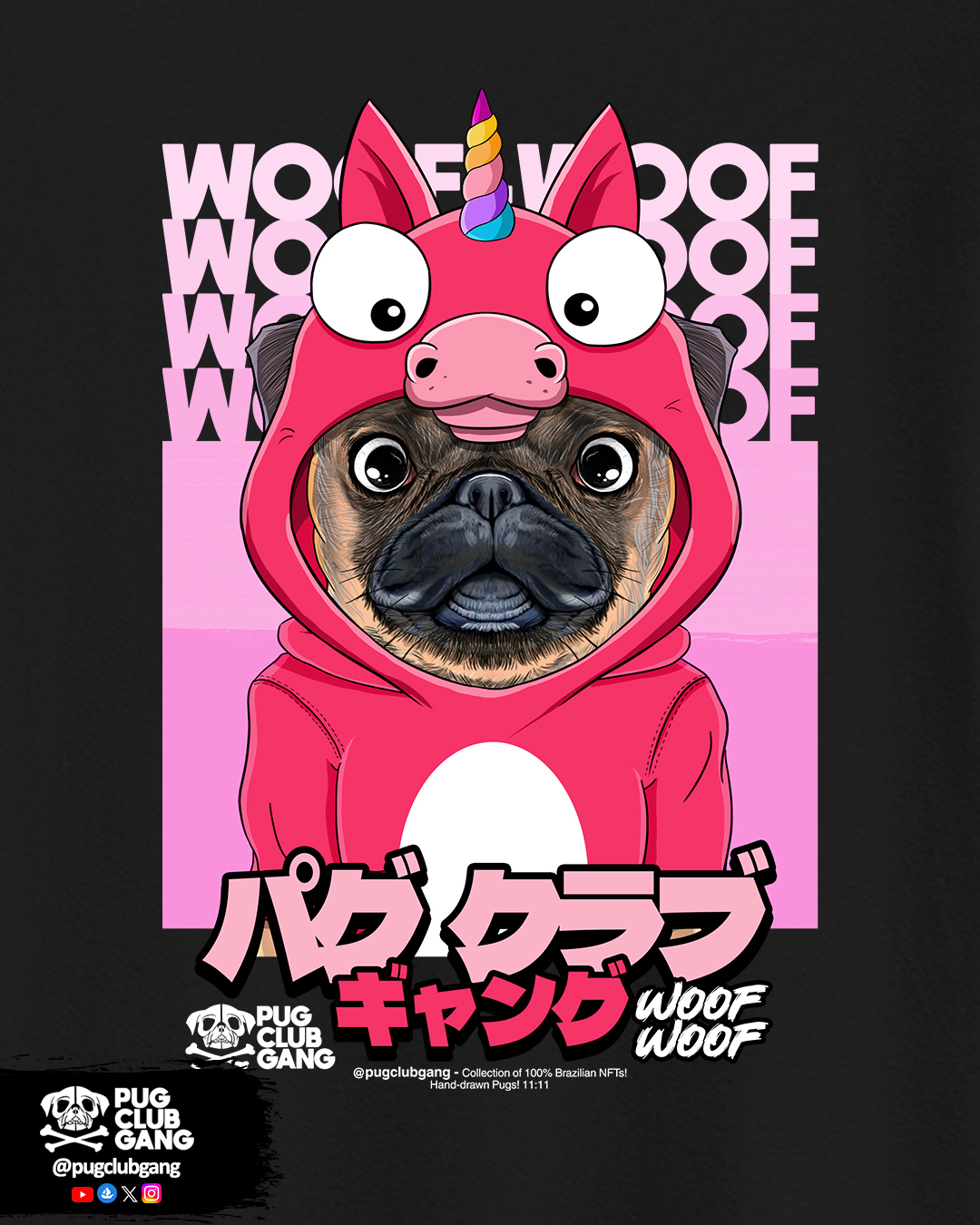 Nome do produto: Camiseta Infantil Pug Unicórnio