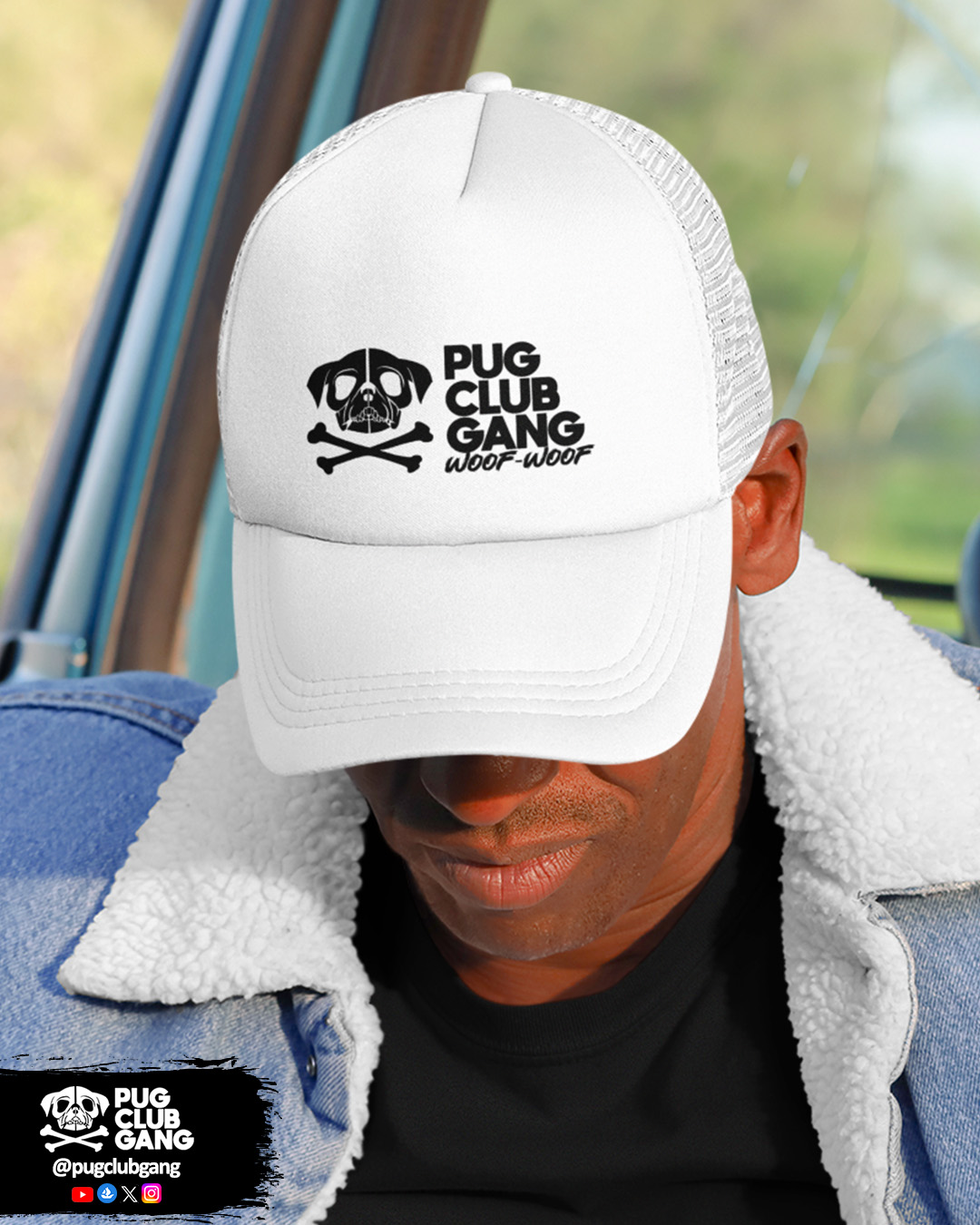 Nome do produto: Boné estilo Americano com Tela - Pug Club Gang