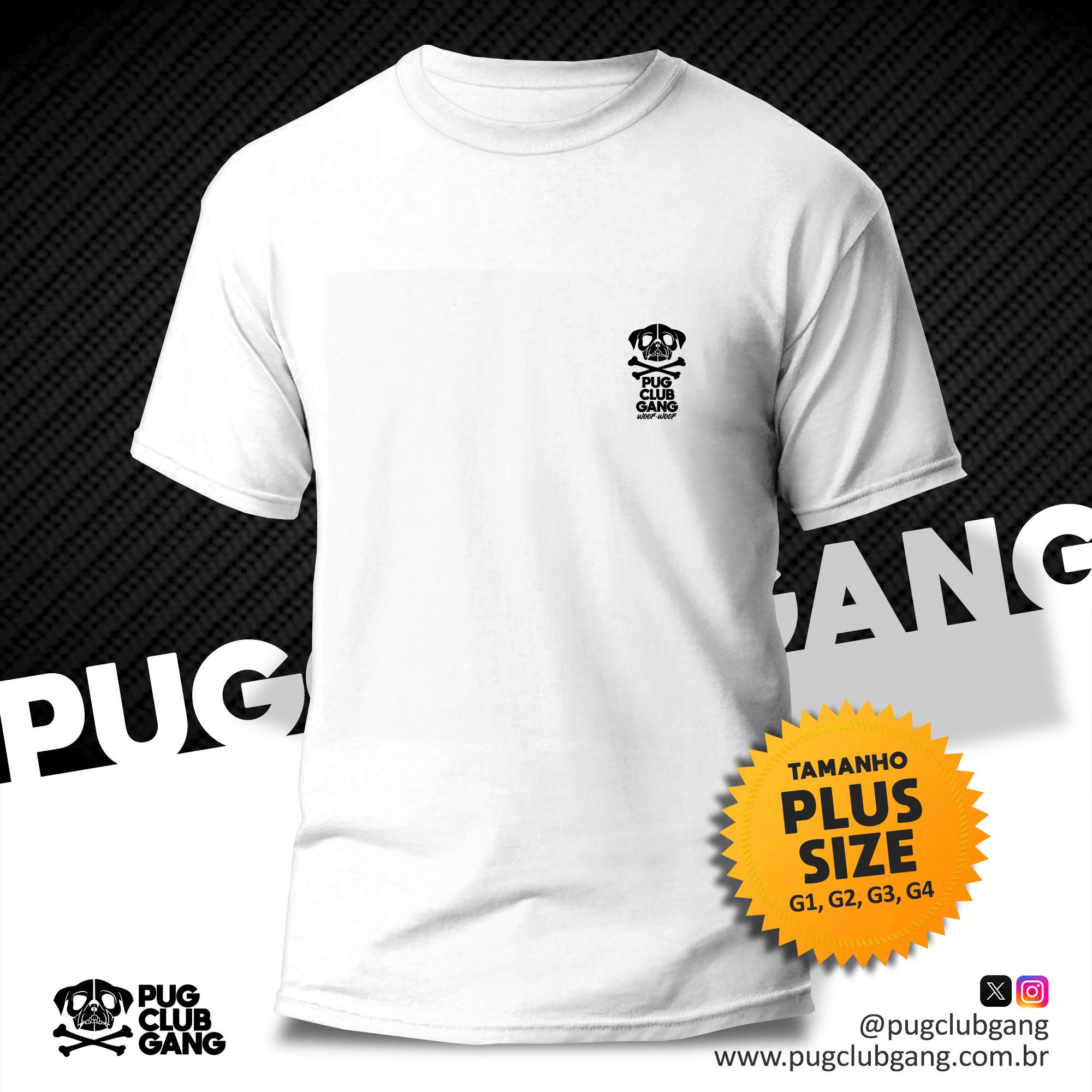 Nome do produto: Camiseta Pug Club Gang Brasão
