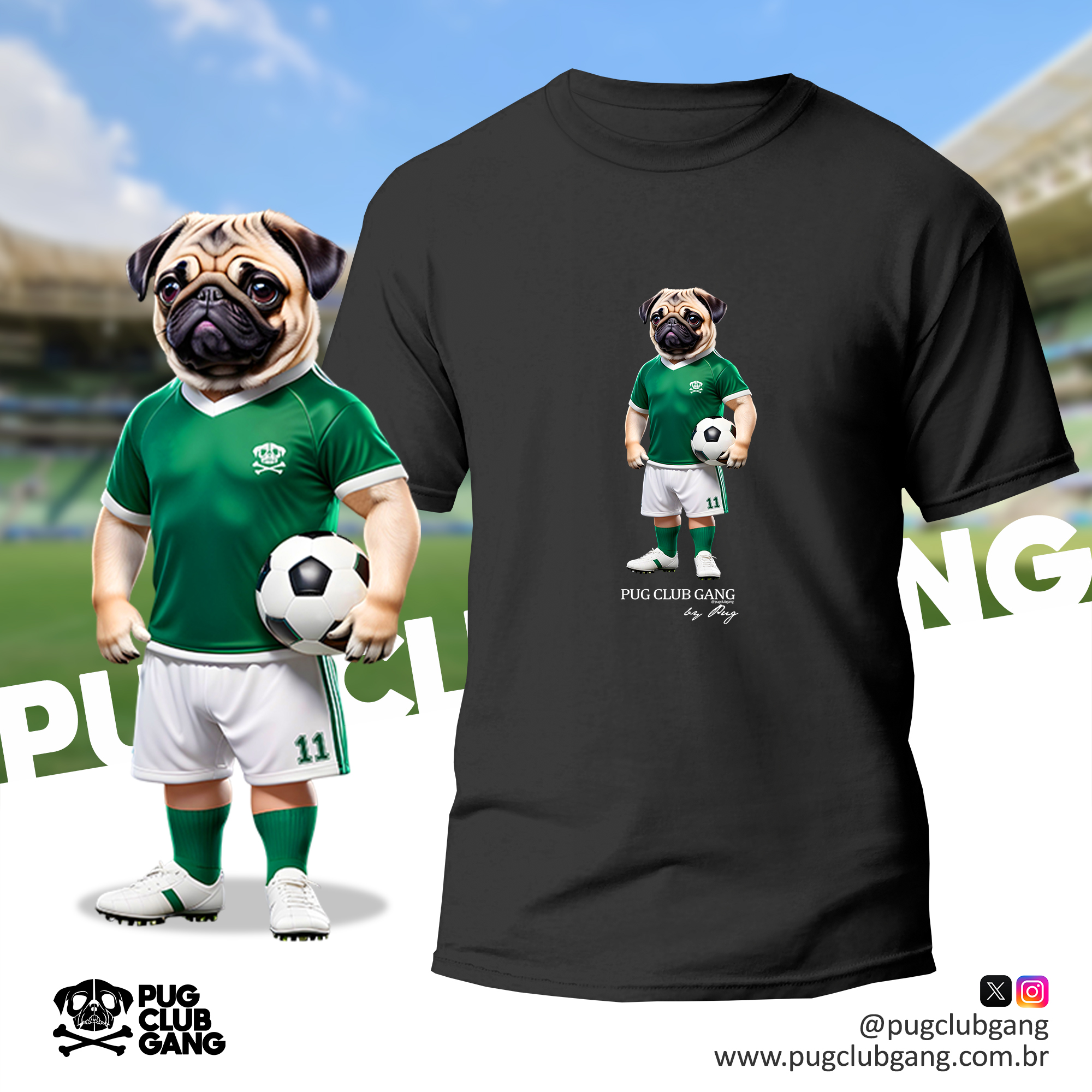 Nome do produto: Camiseta Pug - Pug Jogador