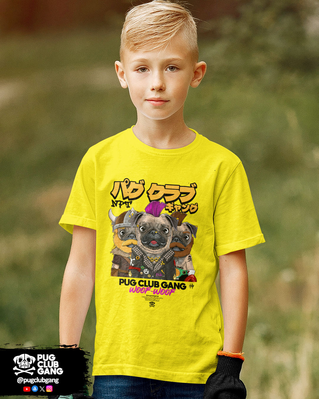 Nome do produto: Camiseta Infantil Pug Club Gang 