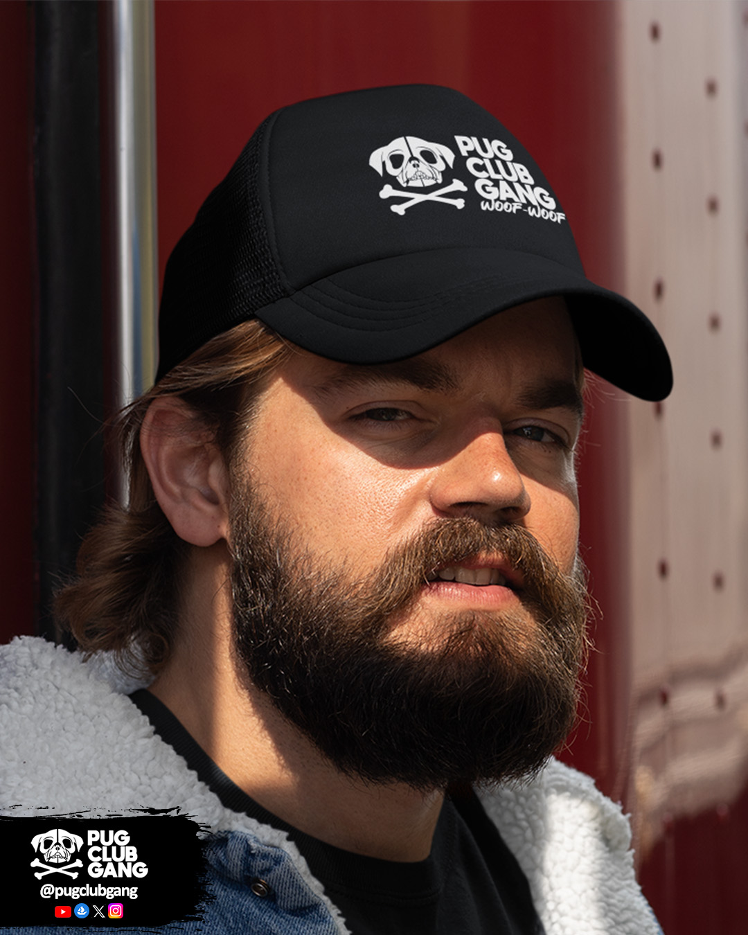 Nome do produto: Boné estilo Americano com Tela - Pug Club Gang