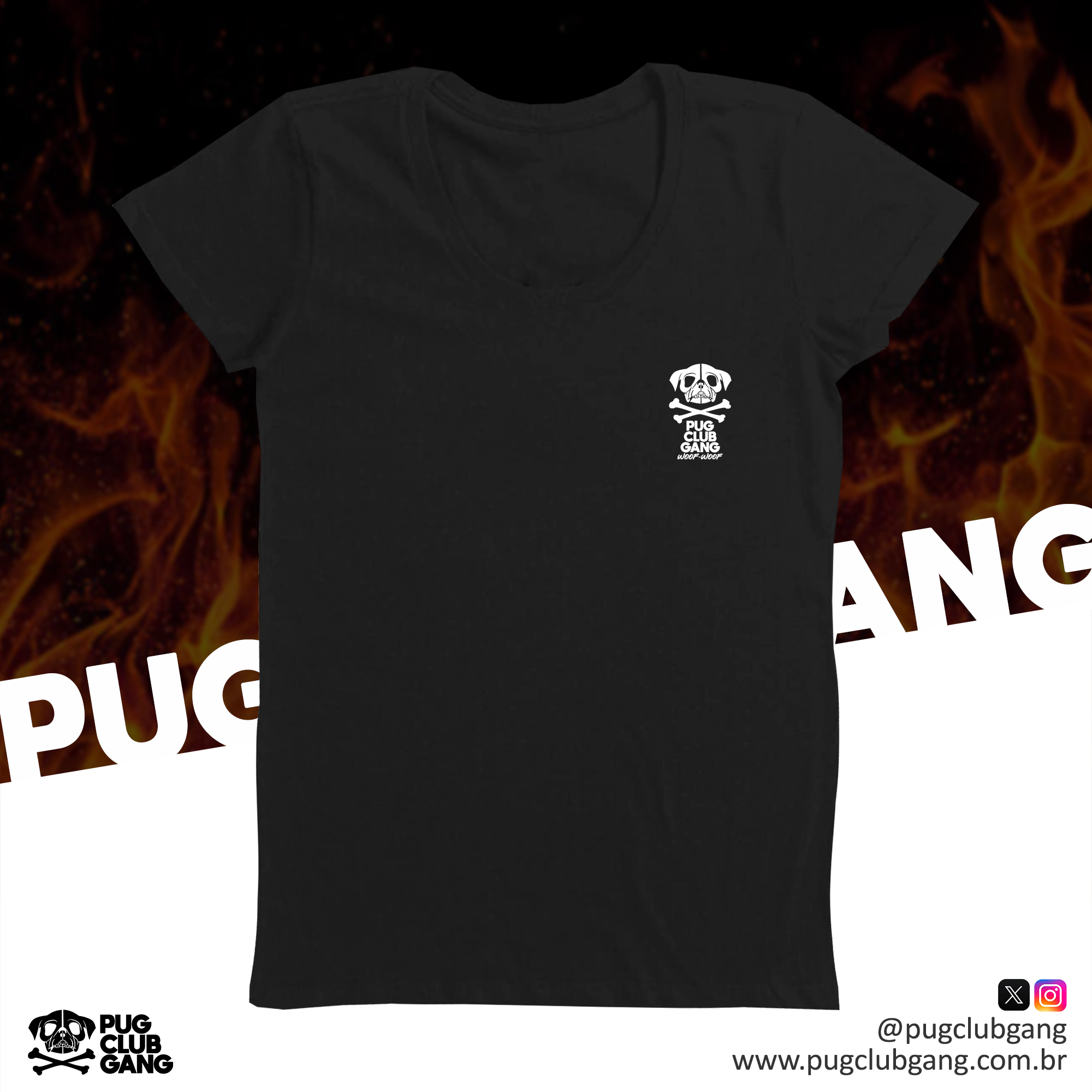 Nome do produto: Baby Long  Pug Club Gang Brasão