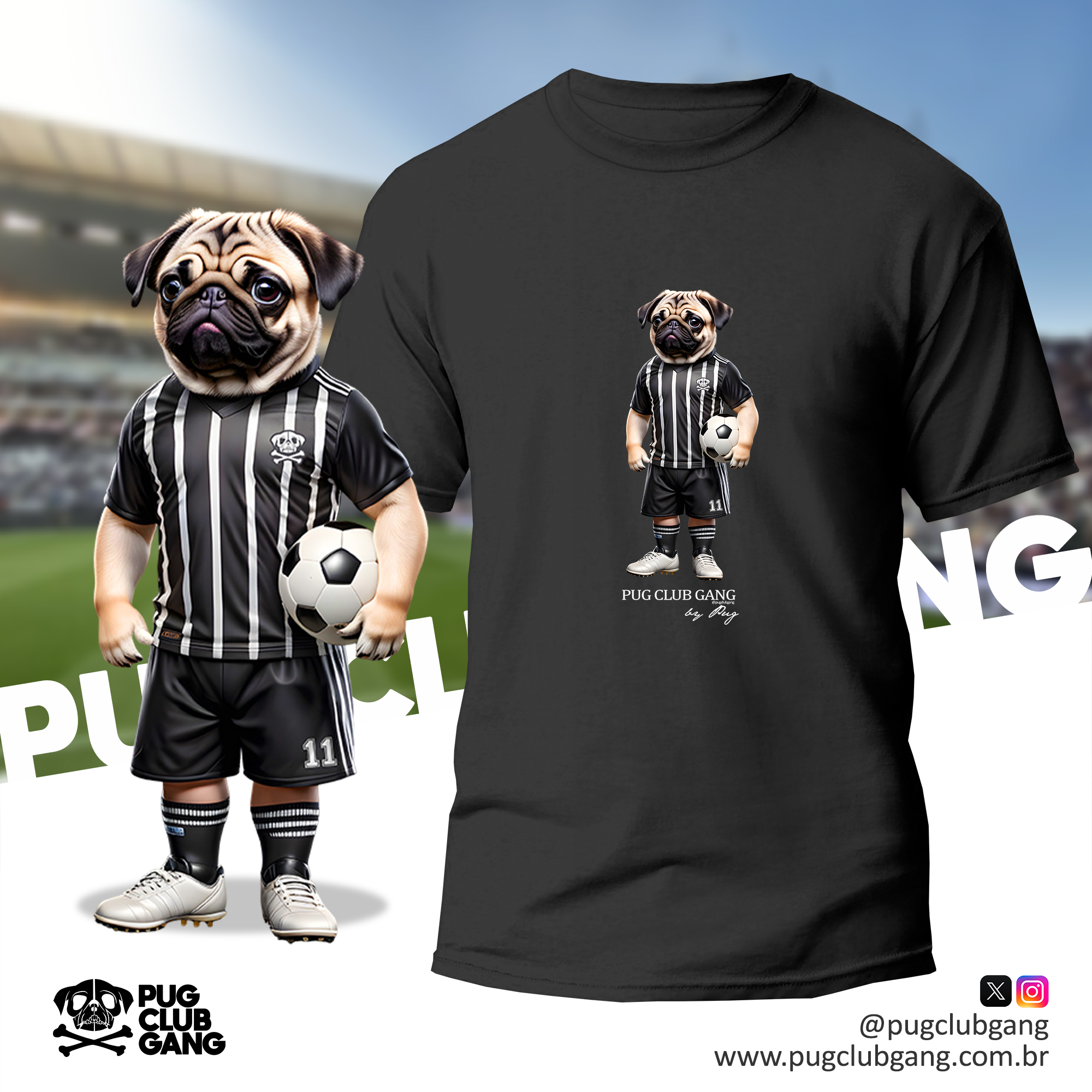 Nome do produto: Camiseta Pug - Pug Jogador