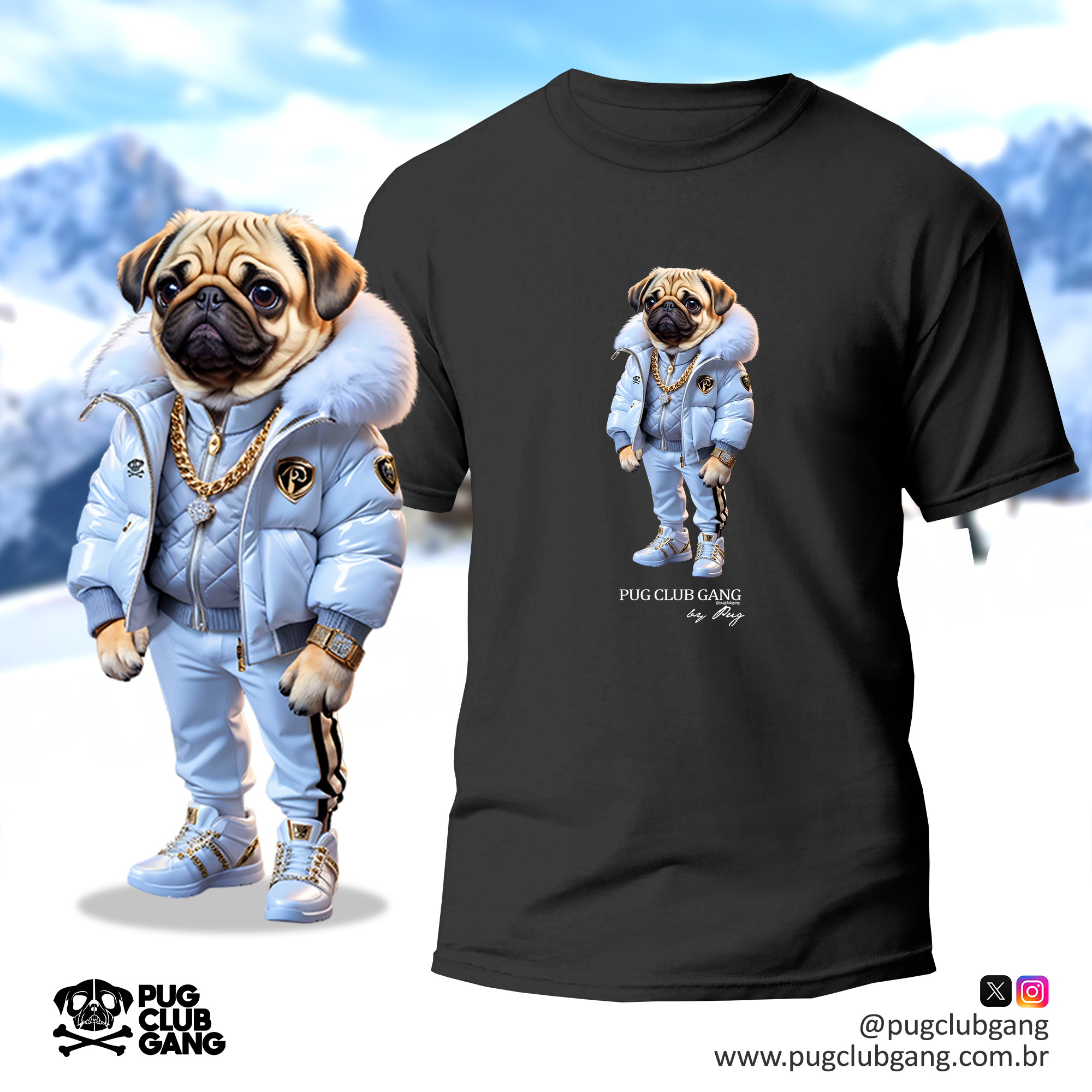 Nome do produto: Camiseta Pug - Pug Puffer Jacket
