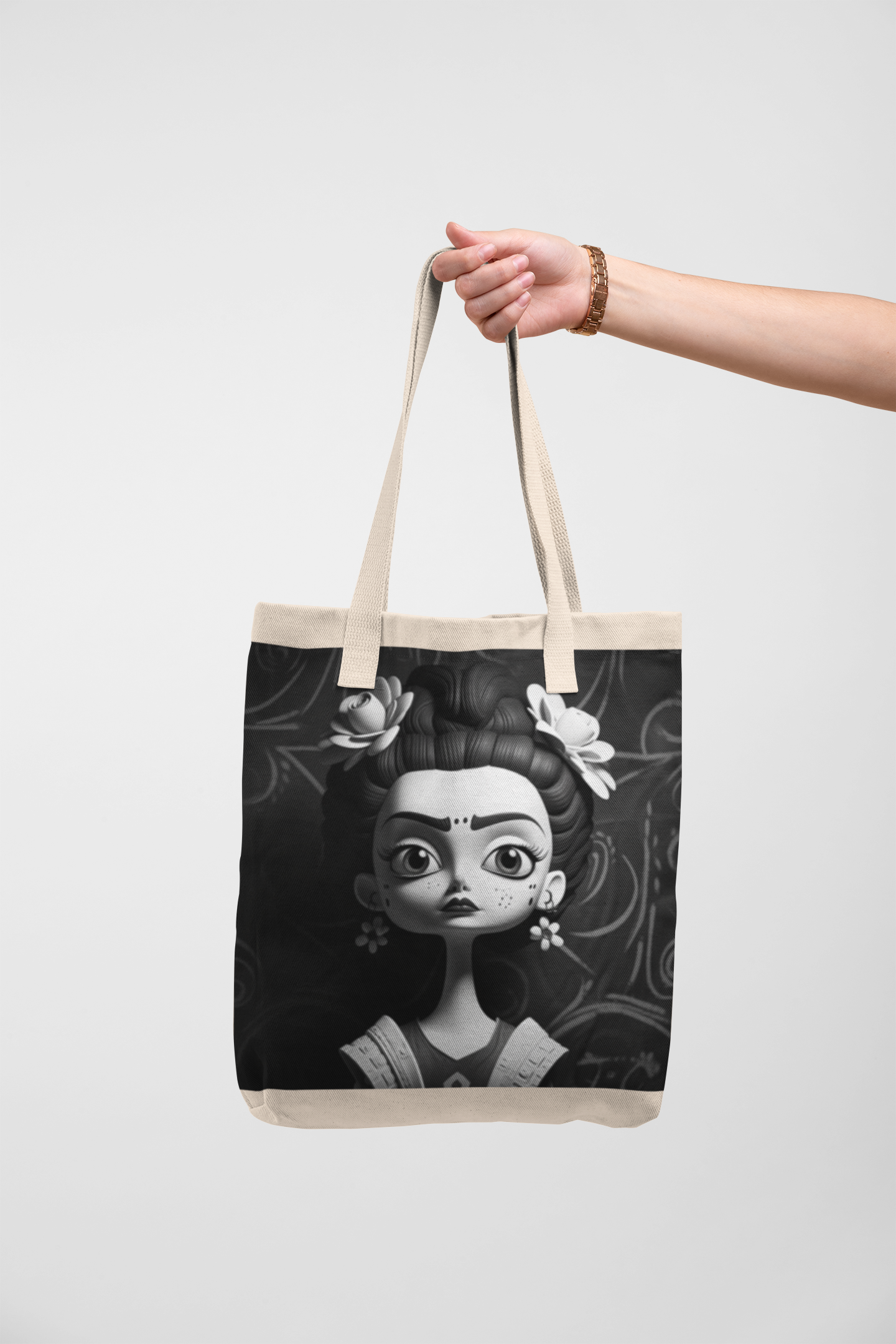 Nome do produto: Ecobag frida white and black 