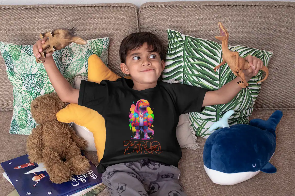 Nome do produto: Camiseta Juvenil Dino Splash Art