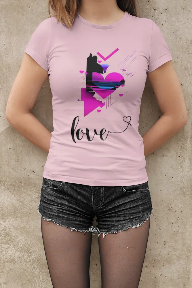 Nome do produto: Camiseta Premium Abstrata Love Neon