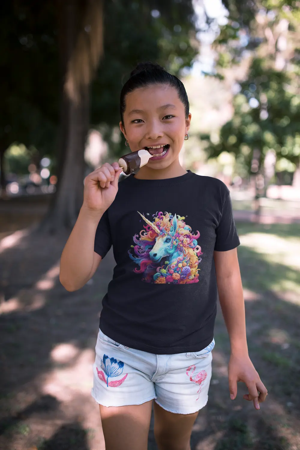 Nome do produto: Camiseta Unicornio Colorido Neon