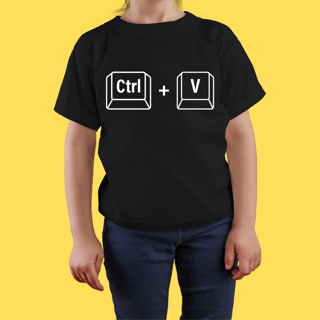 Camiseta Infantil Filho/filha Ctrl+V