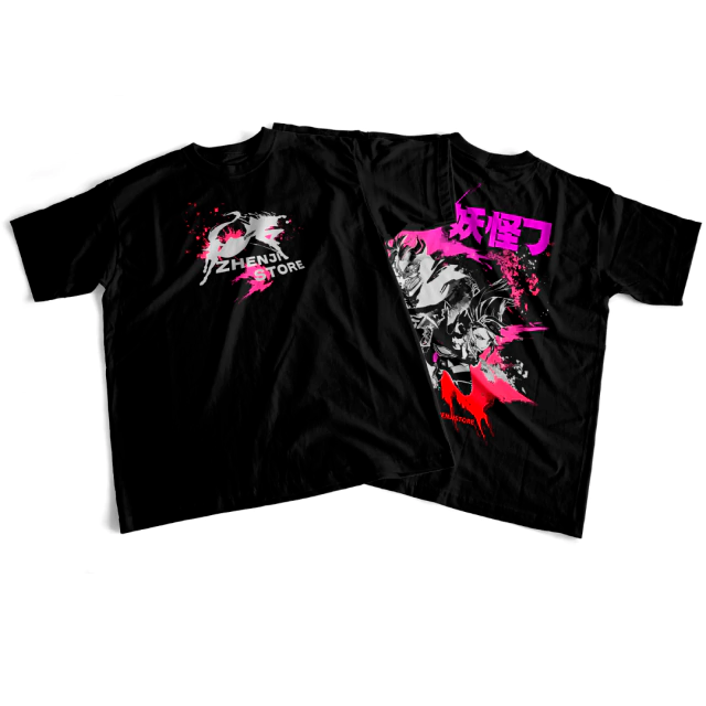 Camiseta frente e verso Yokai Team - dark colors