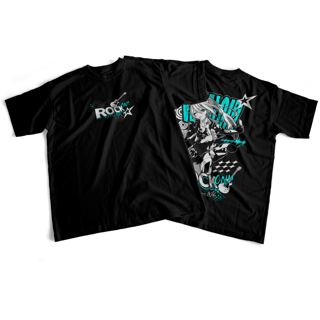 Camiseta frente e verso Miku Rock On - dark colors