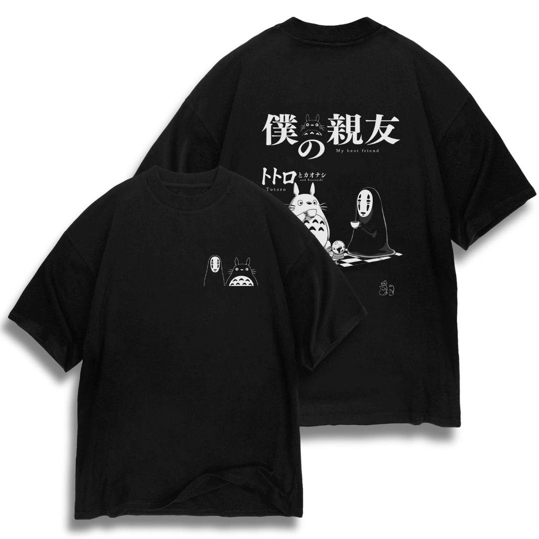 Oversize frente e verso Best friend Totoro - dark colors