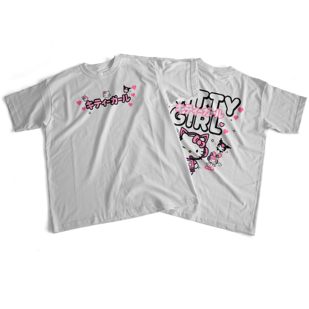 Camiseta frente e verso Kitty Girl