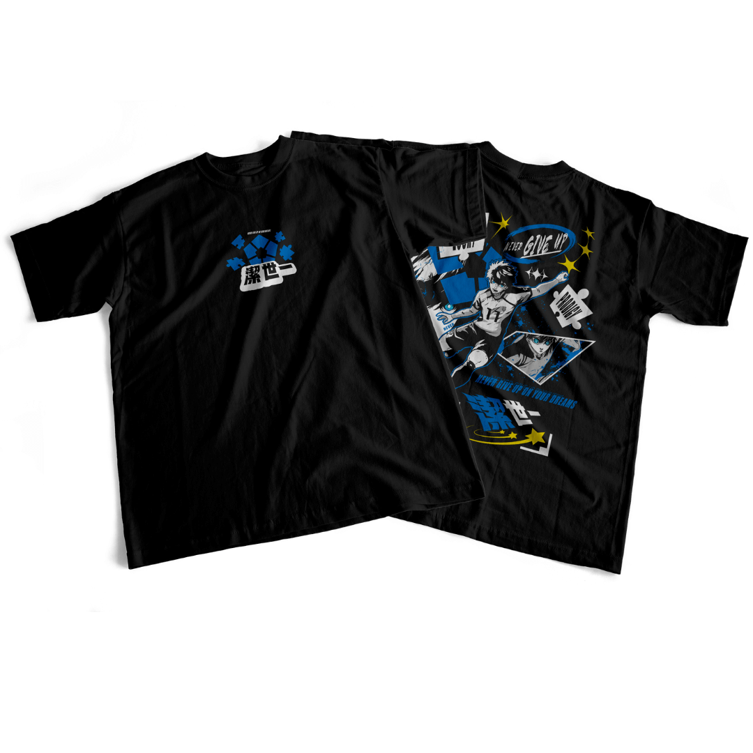 Camiseta frente e verso Isagi adaptation - dark colors