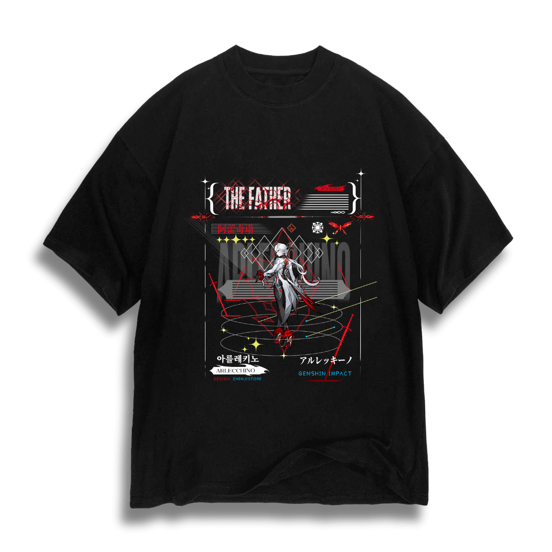 Oversize Genshin Impact - Arlecchino dark colors