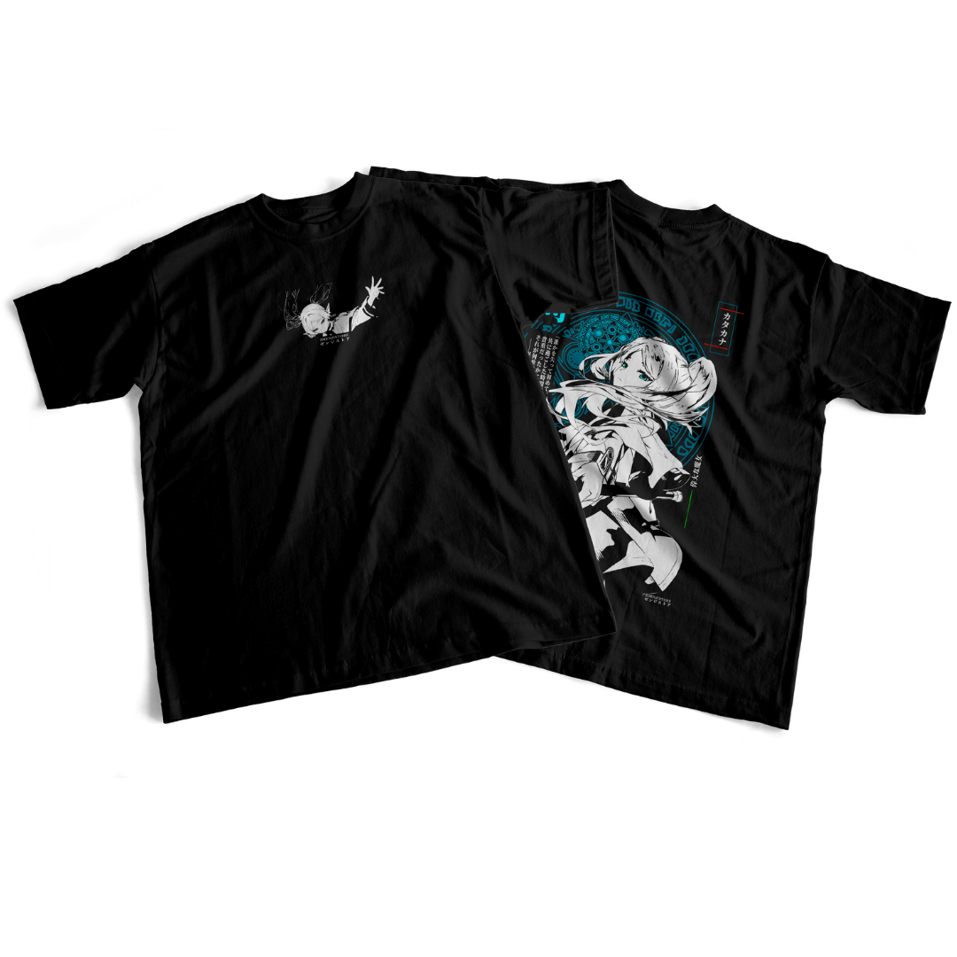 Camiseta frente e verso Grande Maga Frieren