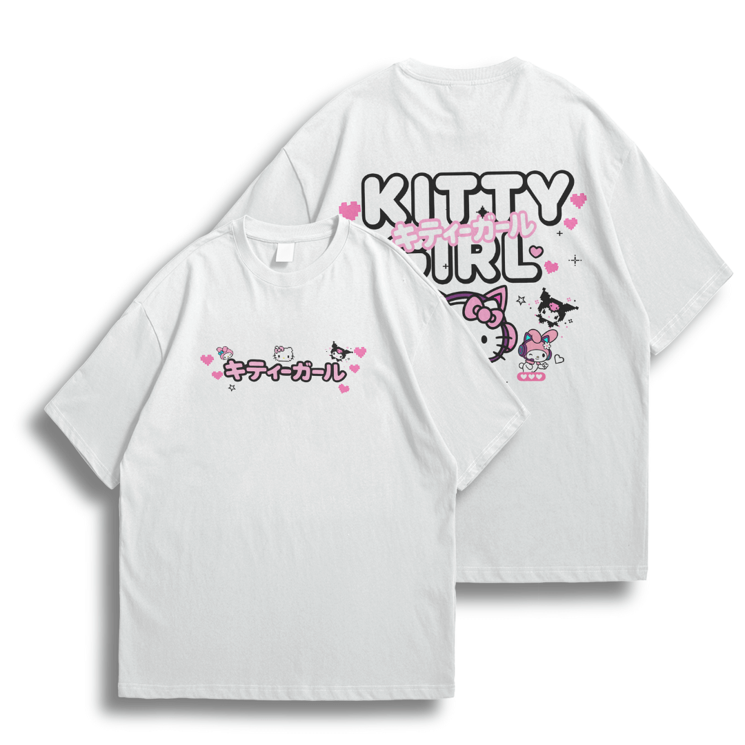 Oversize frente e verso Kitty Girl