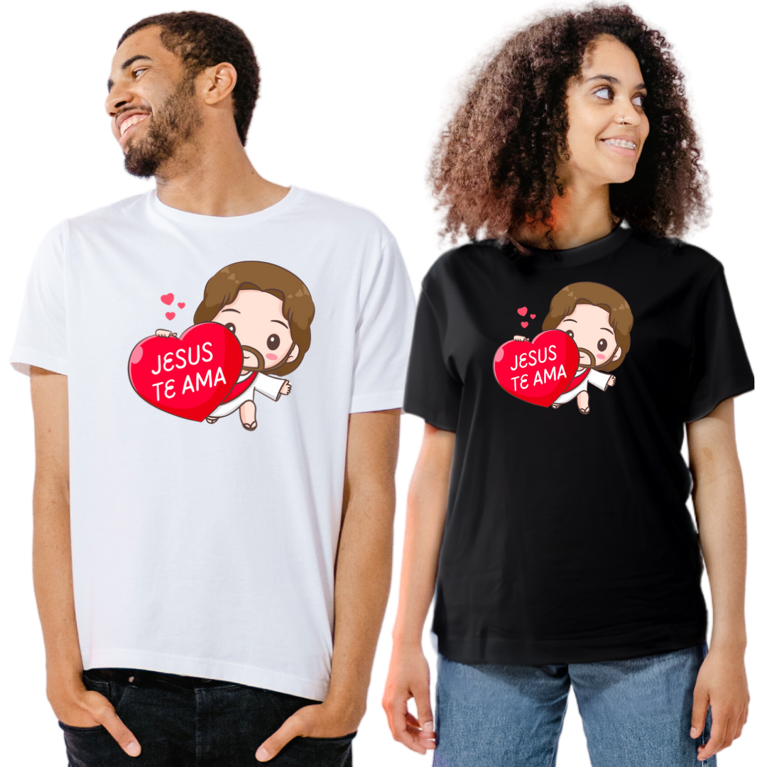 Nome do produto: Camiseta Ilustração - Jesus Te Ama