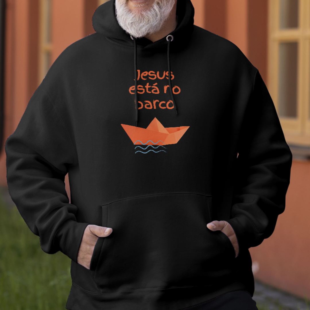 Nome do produto: Moletom com Capuz Frases - Jesus Está no Barco