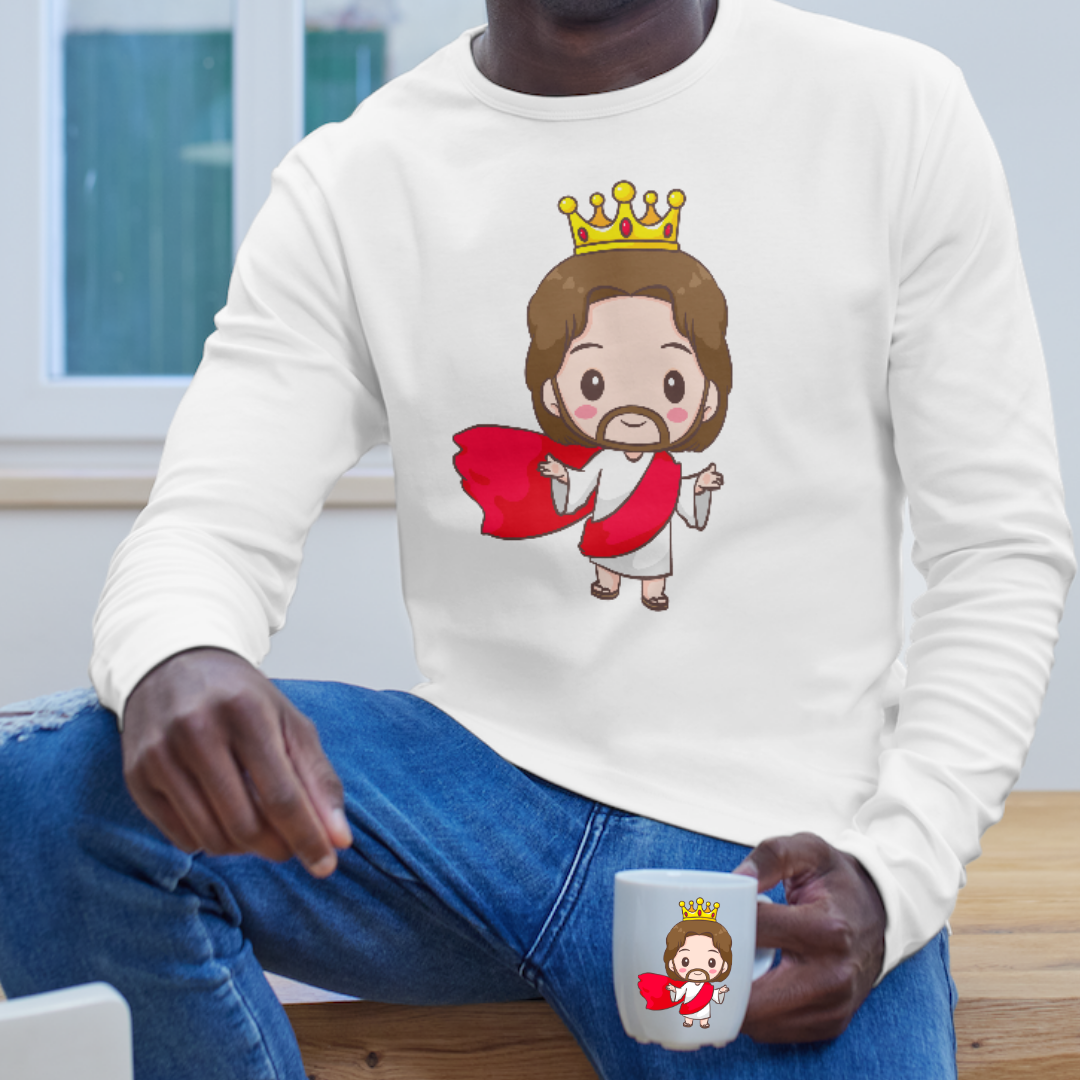 Nome do produto: Moletom Ilustração - Rei Jesus