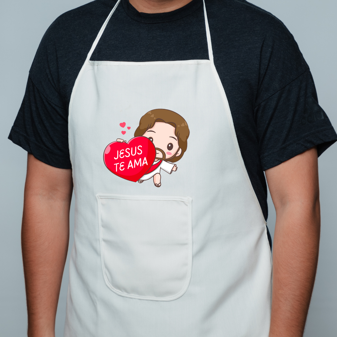Nome do produto: Avental Ilustração - Jesus Te Ama