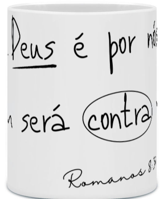 Nome do produto: Caneca Versículo - Romanos 8:31 - Se Deus é por nós
