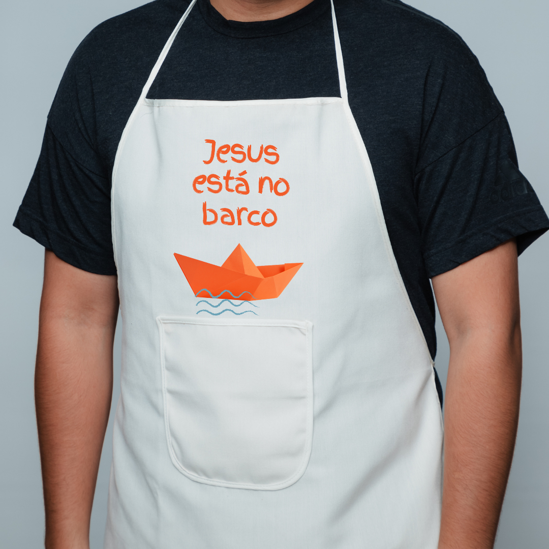 Nome do produto: Avental Frases - Jesus Está no Barco