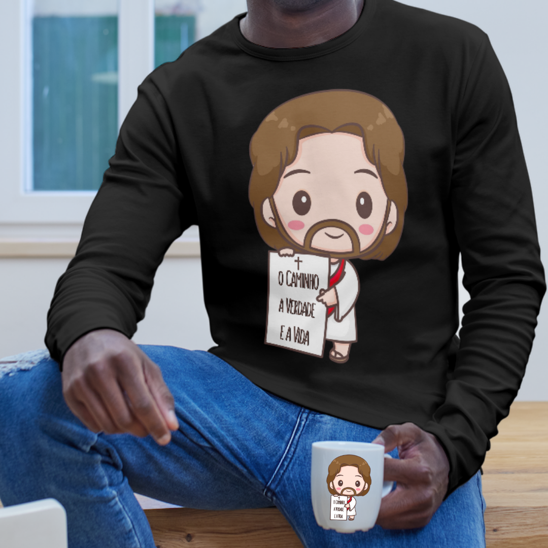 Nome do produto: Moletom Ilustração - Caminho, Verdade e Vida