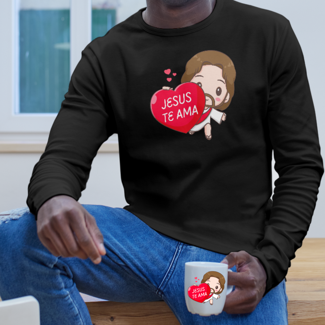 Nome do produto: Moletom Ilustração - Jesus Te Ama