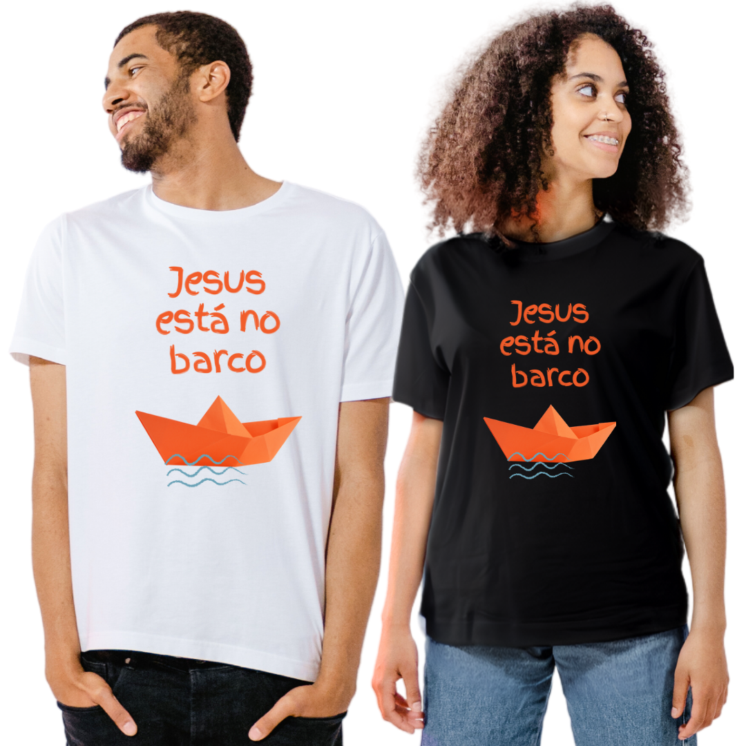 Nome do produto: Camiseta Frases - Jesus Está no Barco