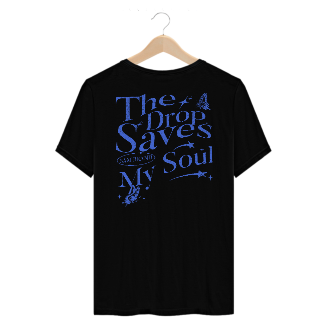 Camiseta Casual The Drop Saves My Soul - Preto