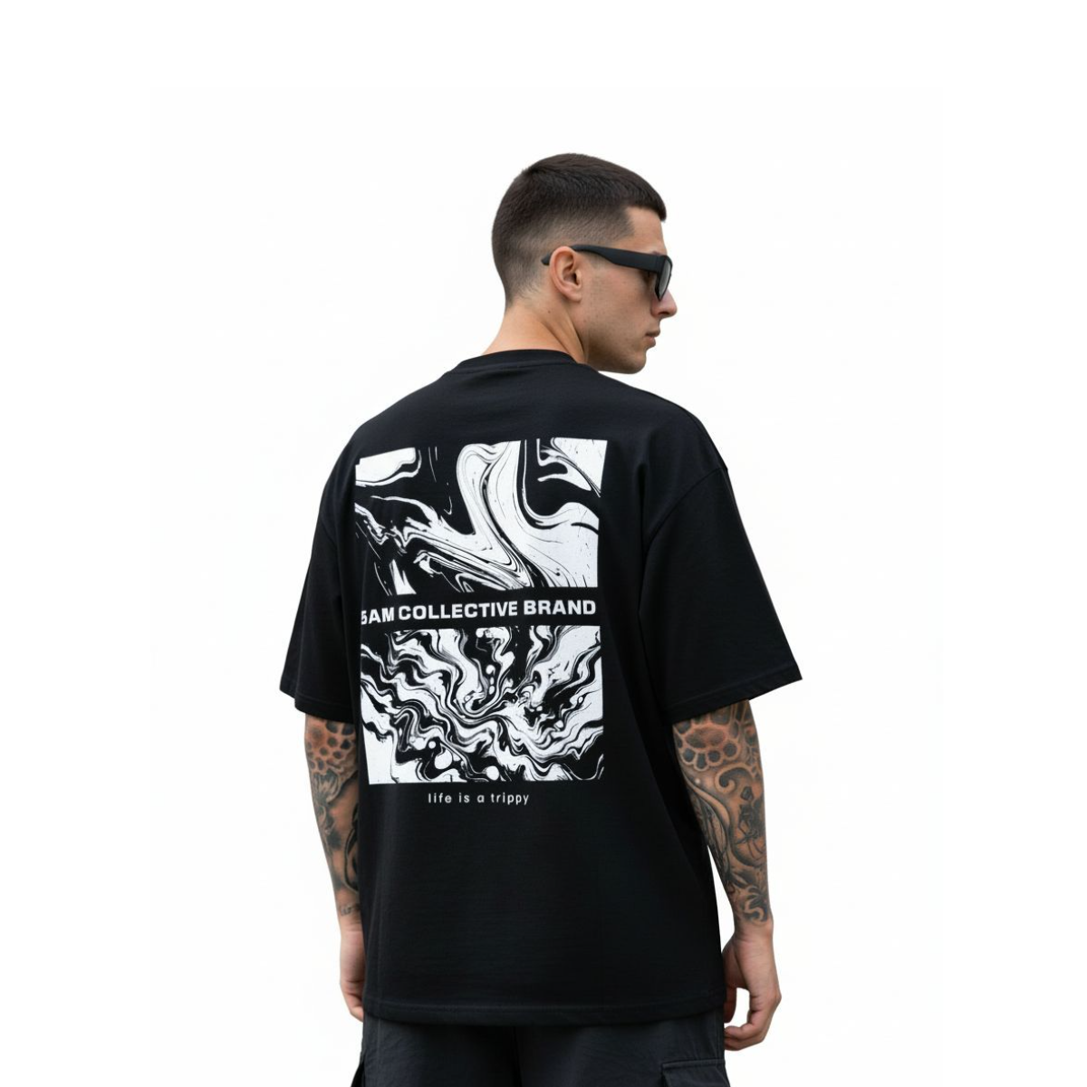 Camiseta Oversized Life is a Trippy - Preto