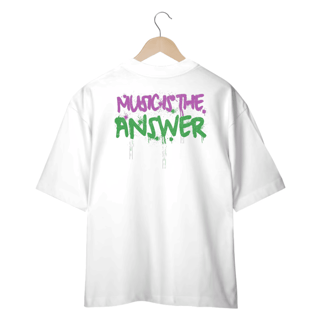 Camiseta Oversized Music is the Answer - Branco