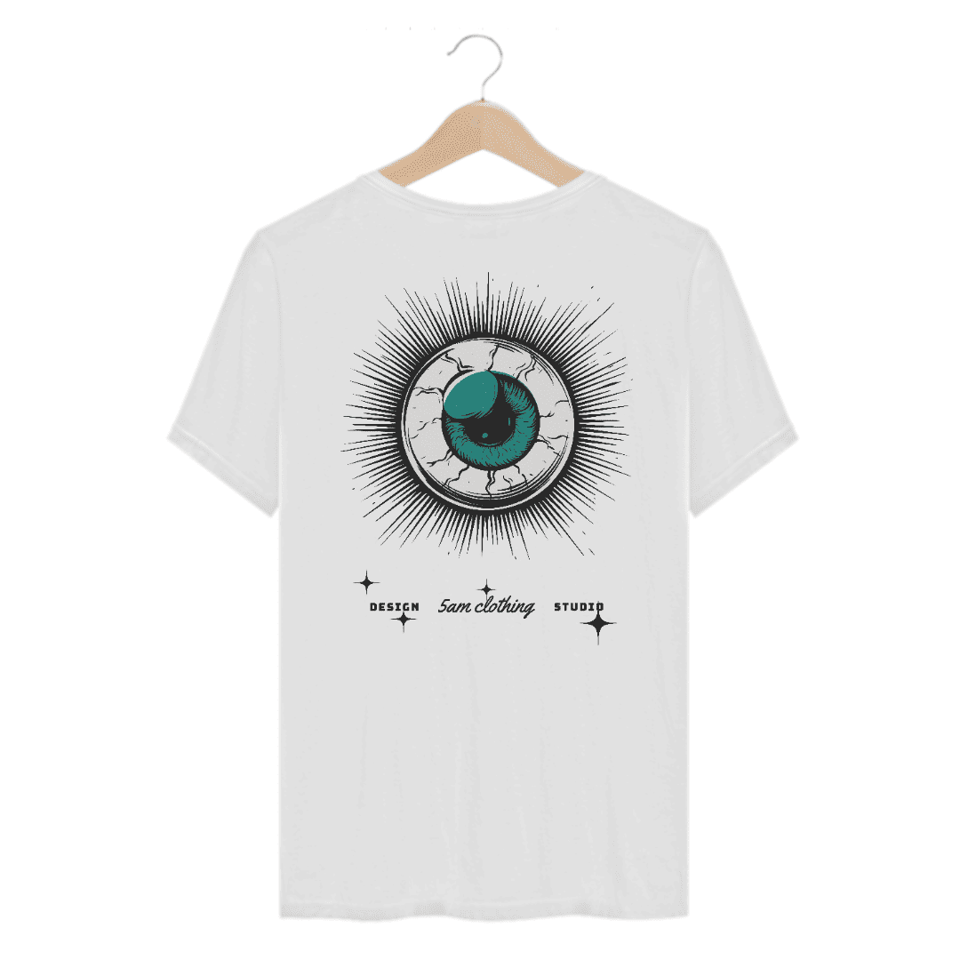 Camiseta Casual Psychedelic Eye - Branco