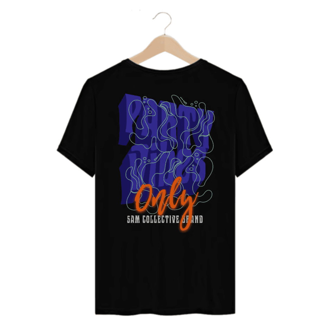 Camiseta Casual Party Vibes - Preto