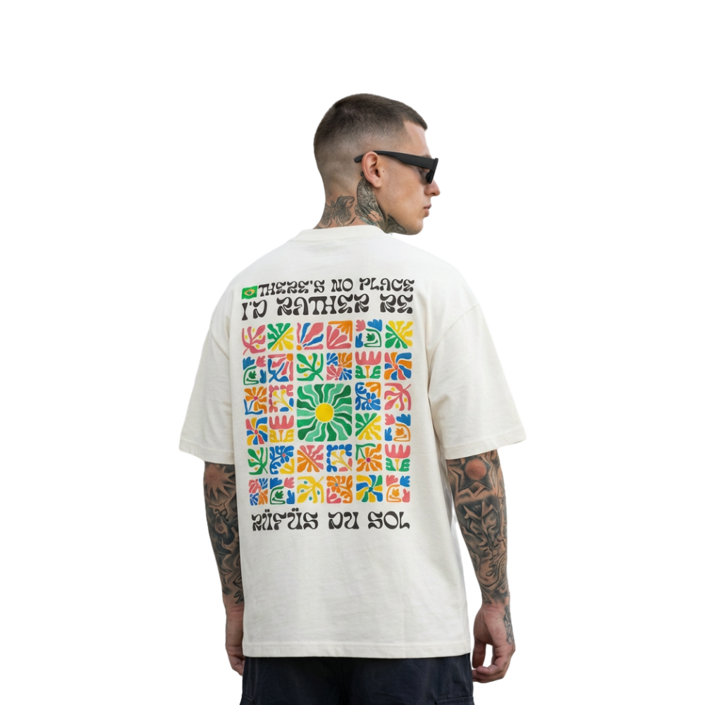 Camiseta Oversized Rüfüs Du Sol - Off White