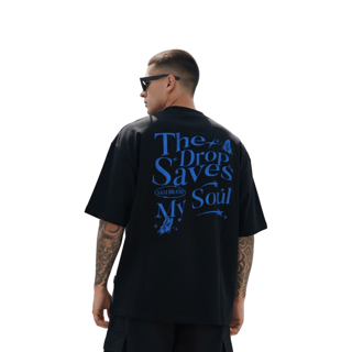 Camiseta Oversized The Drop Saves My Soul - Preto