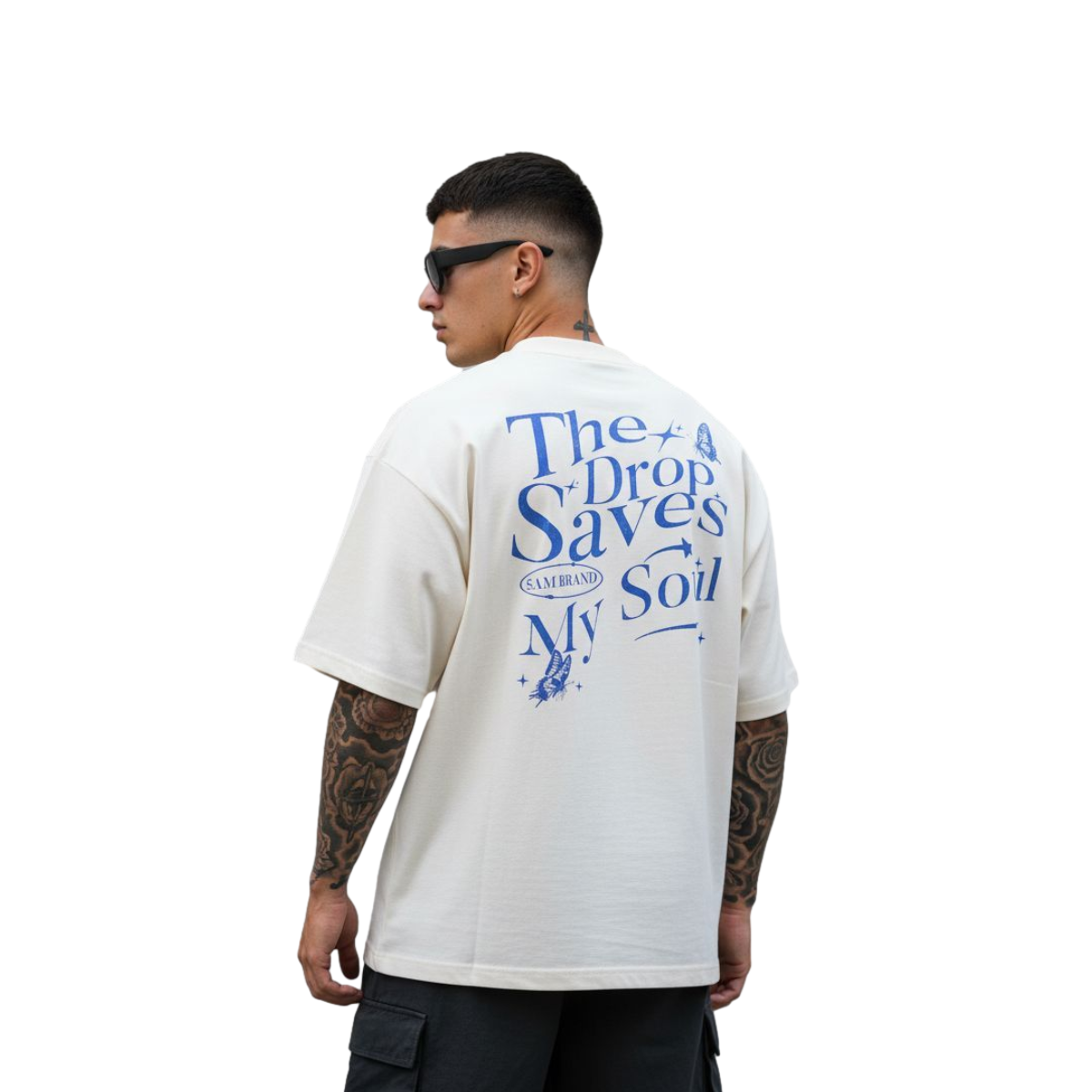 Camiseta Oversized The Drop Saves My Soul - Off White