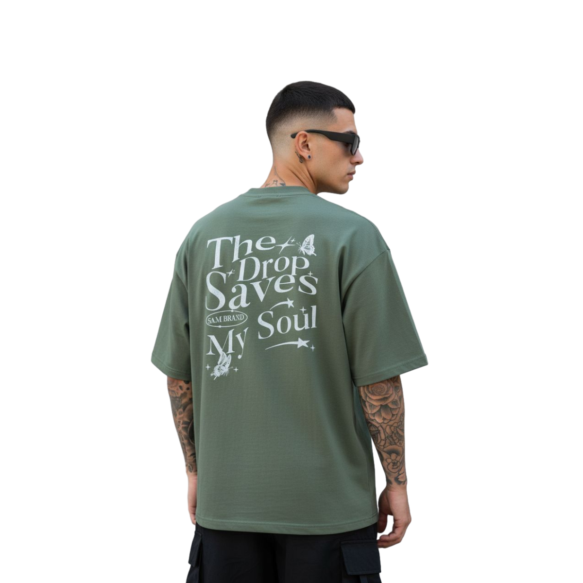 Camiseta Oversized The Drop Saves My Soul - Verde Musgo