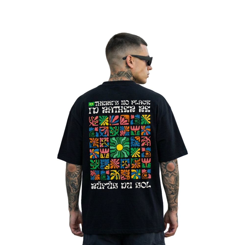 Camiseta Oversized Rüfüs Du Sol - Preta
