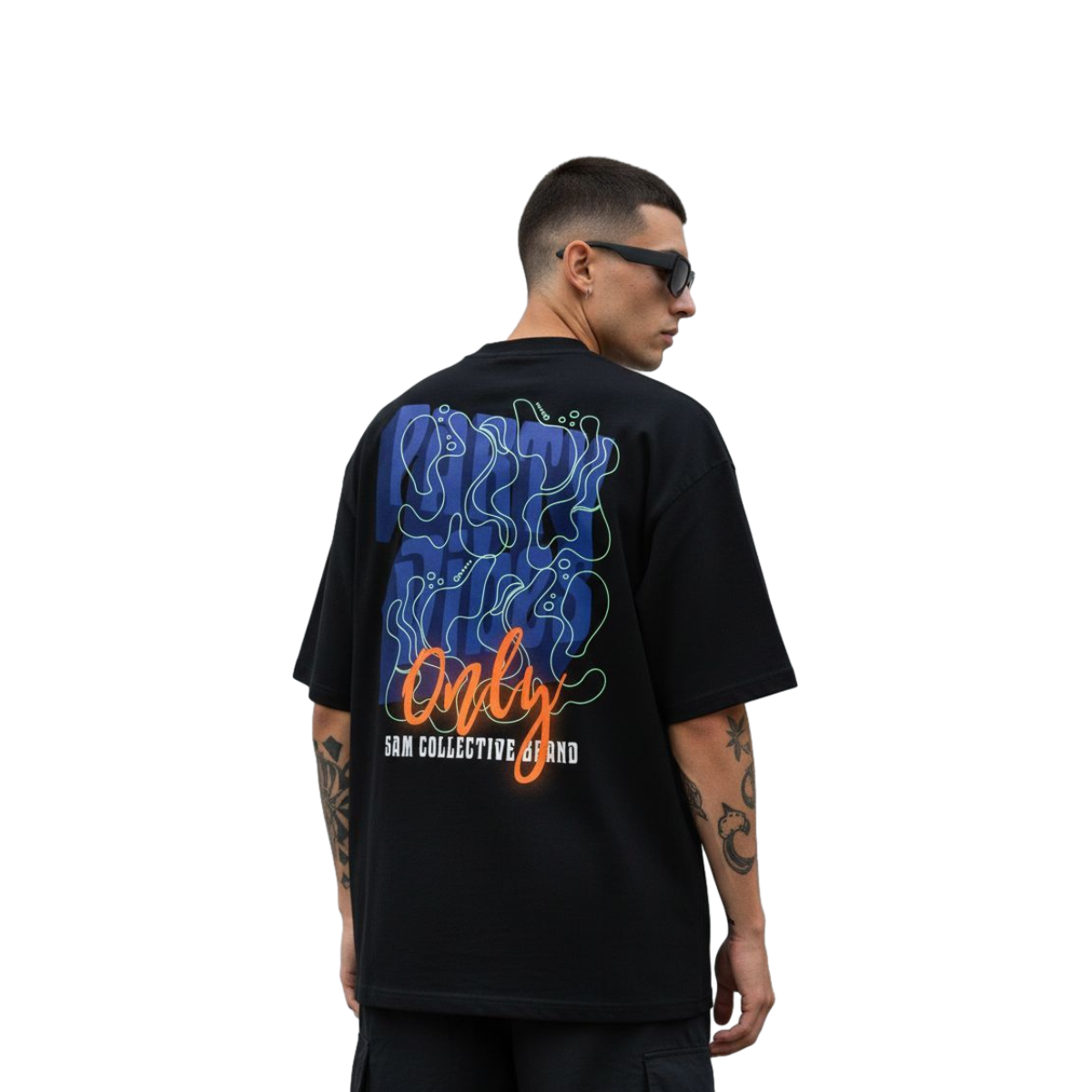 Camiseta Oversized Party Vibes - Preto