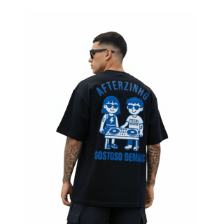 Camiseta Oversized Afterzinho Gostoso Demais - Preto