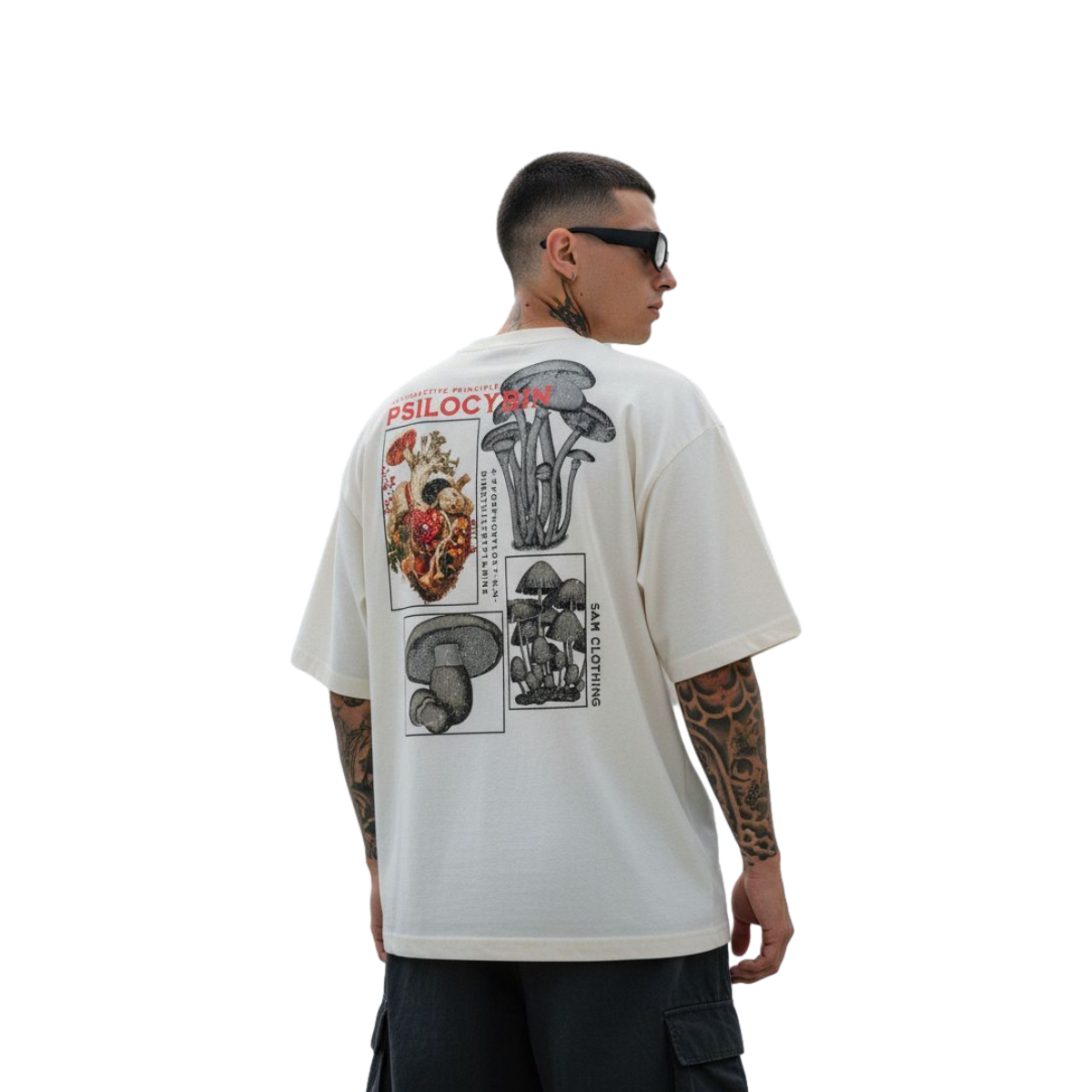 Camiseta Oversized Mushrooms - Off White