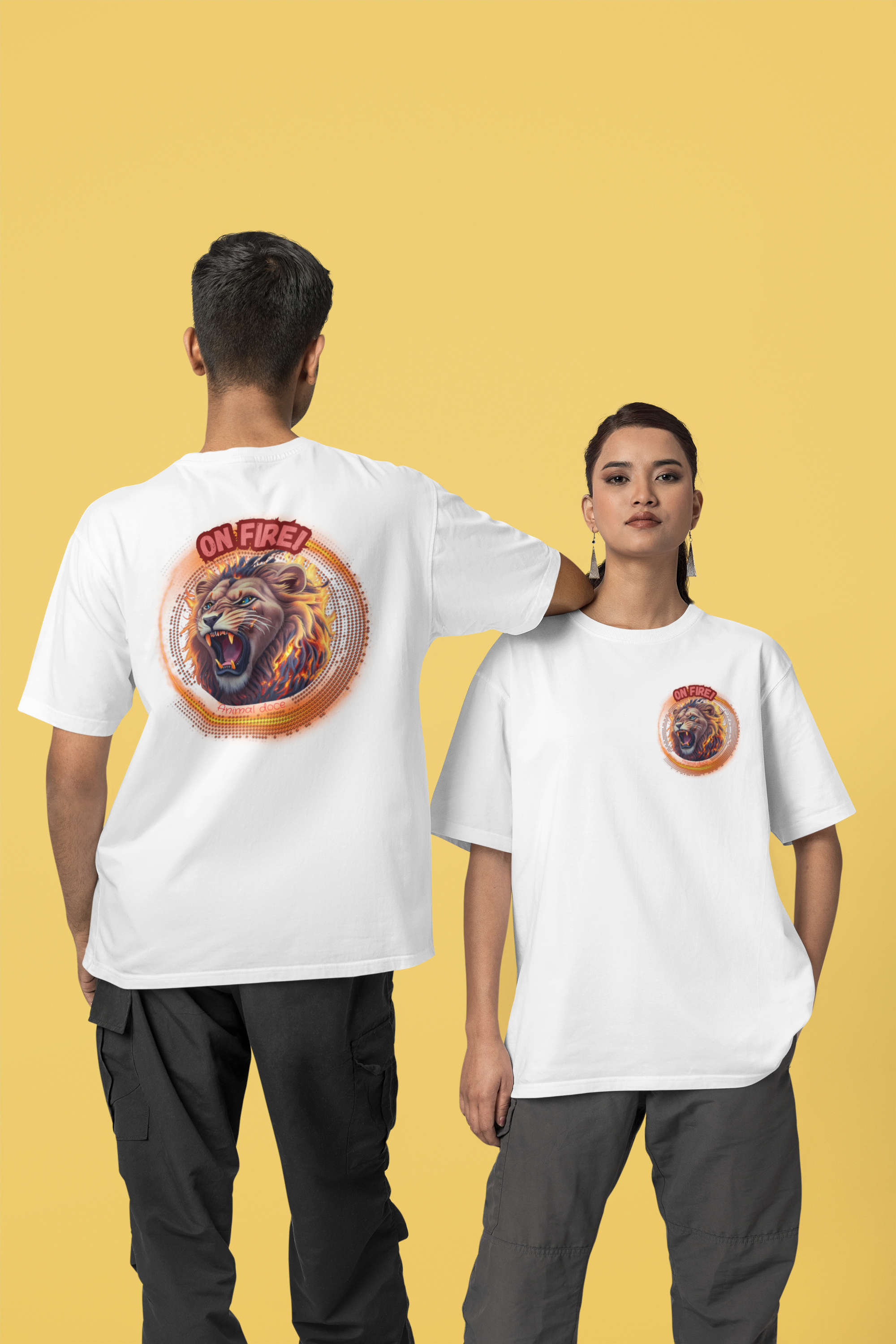 Nome do produto: CAMISETA T-SHIRT CLASSIC F/V, LION ON FIRE