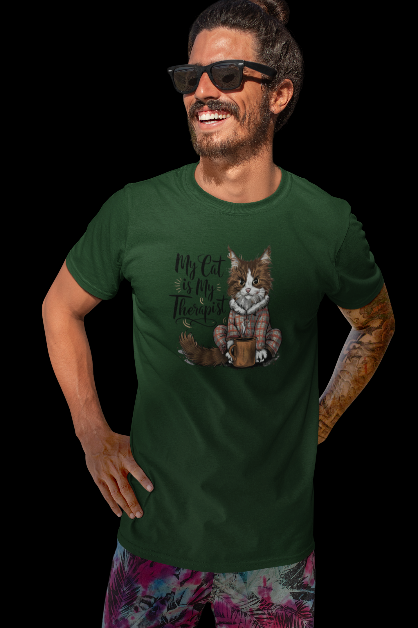 Nome do produto: CAMISETA T-SHIRT CLASSIC, MY CAT IS MY THERAPIST