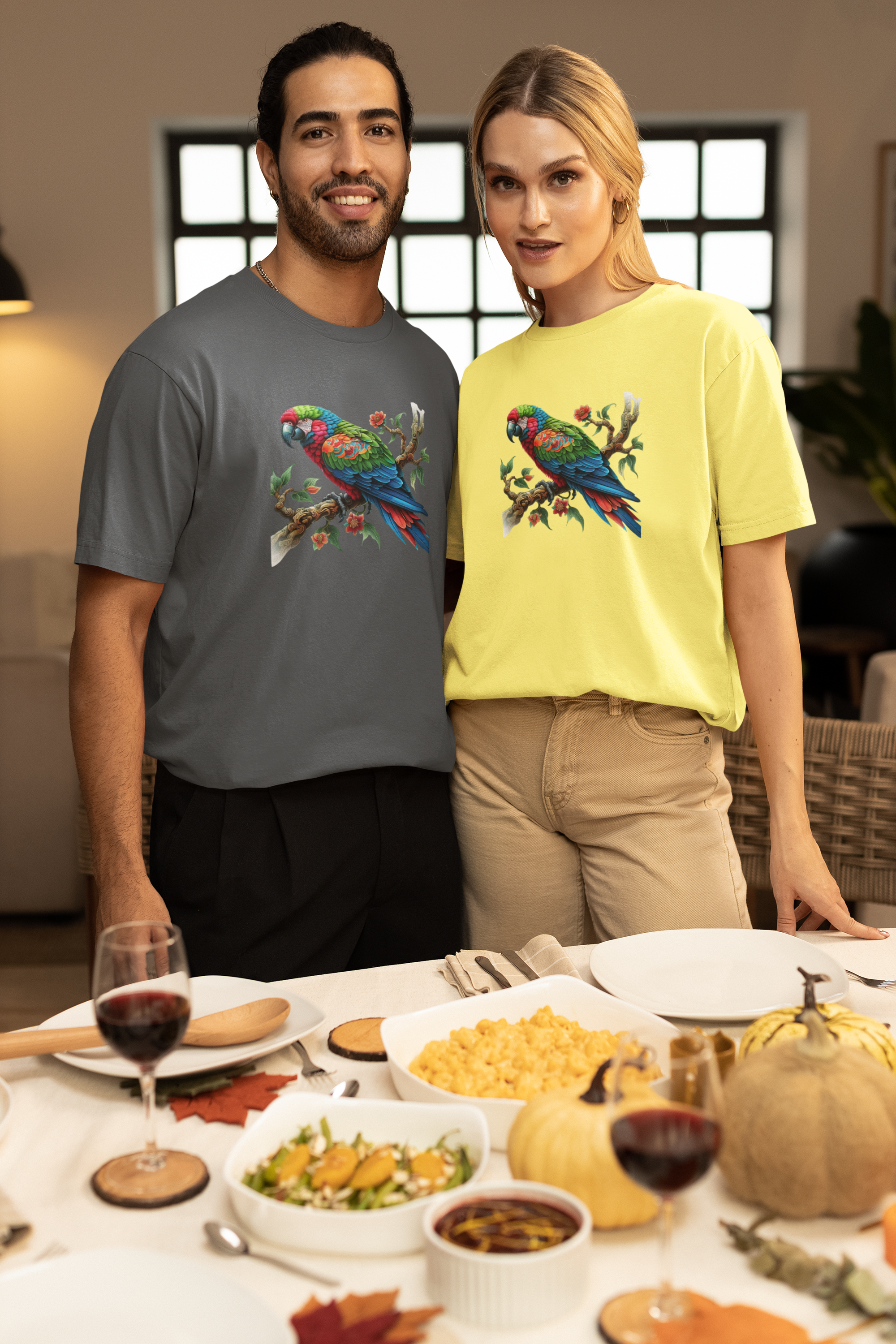 Nome do produto: CAMISETA T-SHIRT ESTONADA, ARARA