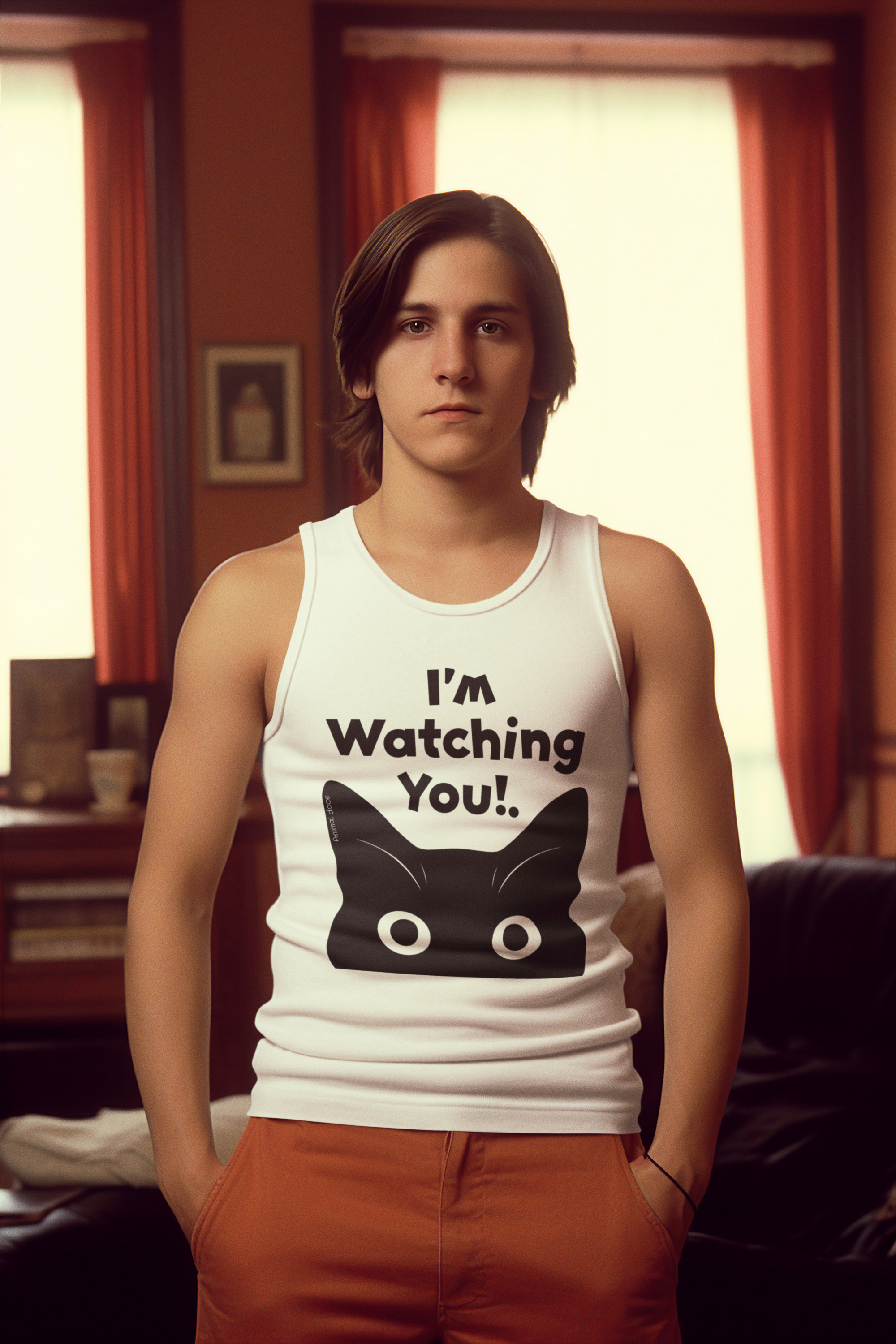 Nome do produto: REGATA CLASSIC CAT, I`M WATCHING YOU