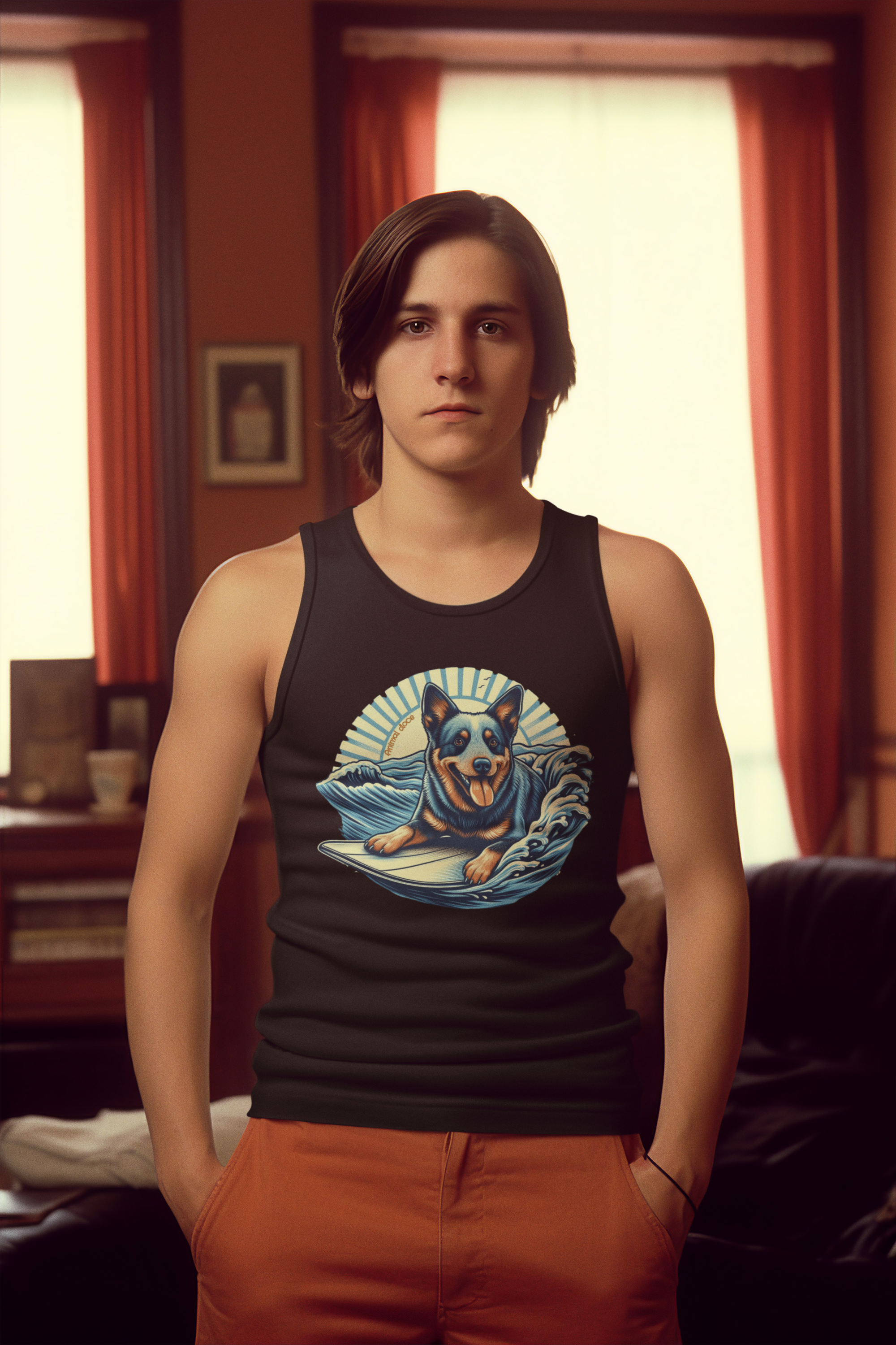 Nome do produto: REGATA CLASSIC, DOG SURF BLUE HEELER