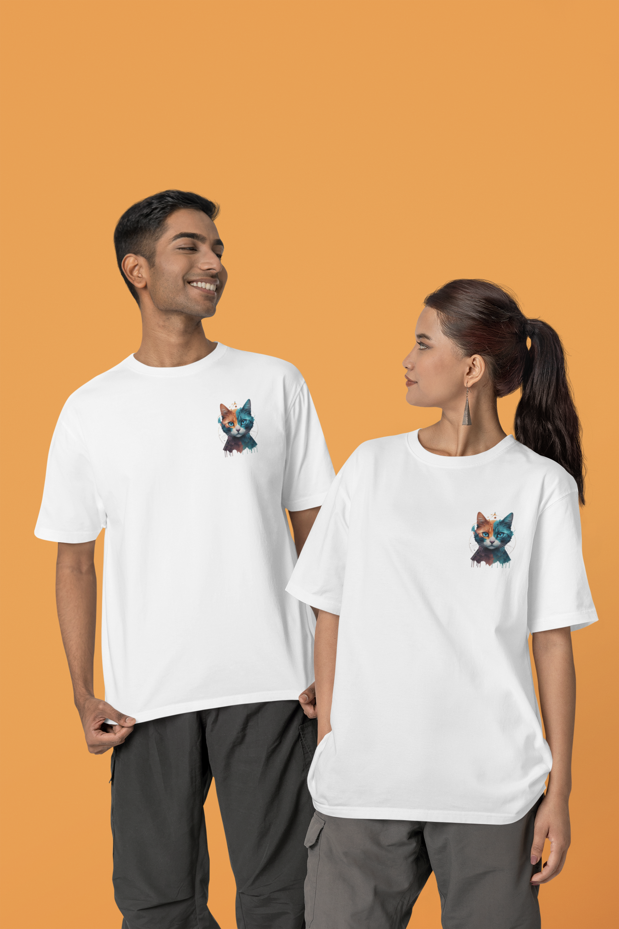 Nome do produto: CAMISETA T-SHIRT PRIME MINIMALISTA, CAT POP ART